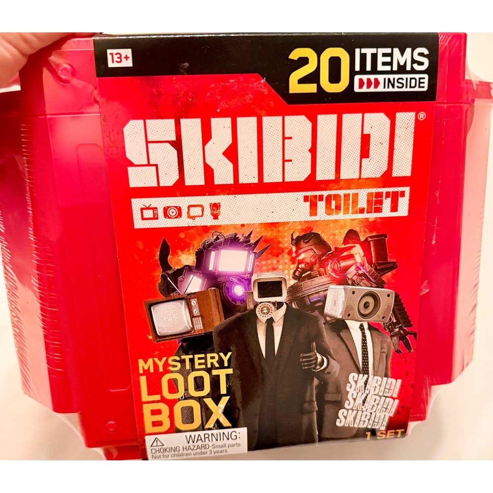 Bonkers Toys Skibidi Toilet Mystery Loot Box Kids OS Red New 20 Items Series 1